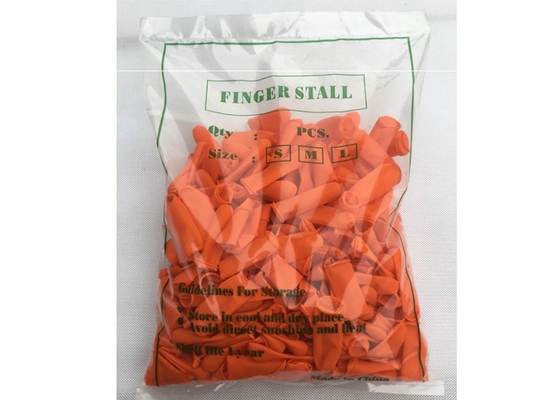 Orange Multi size latex finger cots dotted finger gloves Anti Slip finger coat Cleanroom